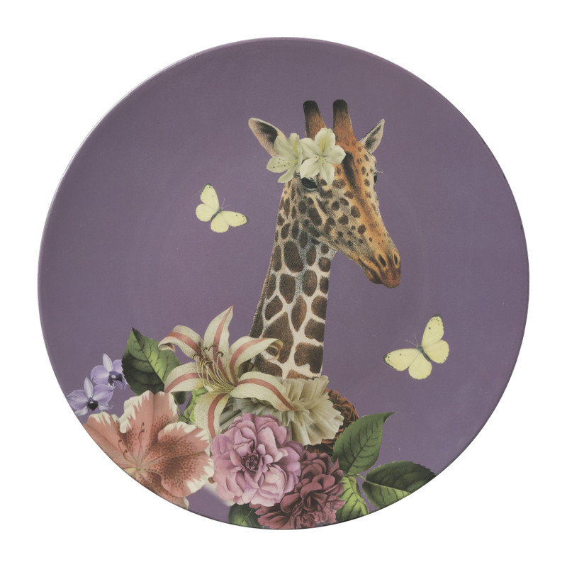 Plateau met dieren en bloemen - diverse varianten - ø33 cm 