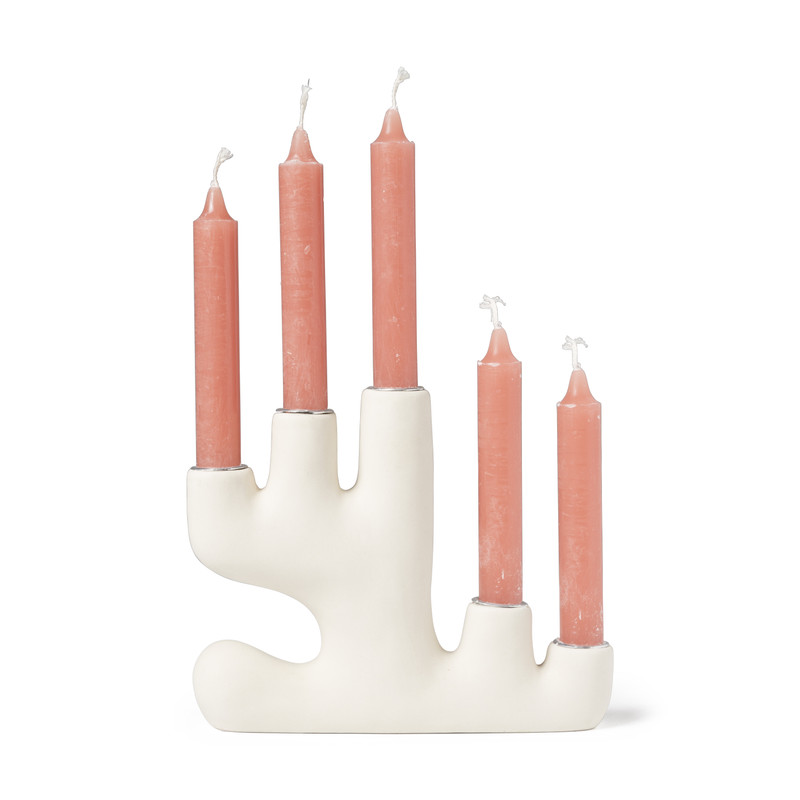 Kandelaar stonelook - 17.5 cm 