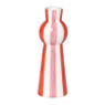 Kandelaar lijnen - rood/wit - ø6x17.2 cm