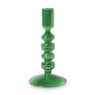 Glazen kandelaar hoekig - groen - ø9x16.5 cm 