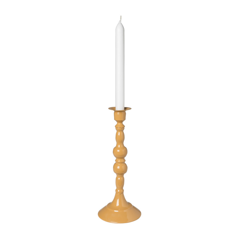 Kandelaar klassiek - okergeel - ø10.5x26 cm 
