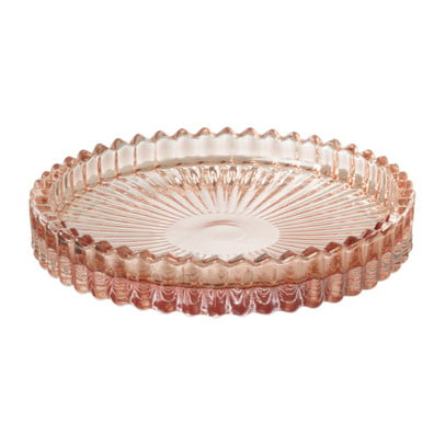 Schaaltje glas - roze - ø10x1.5 cm