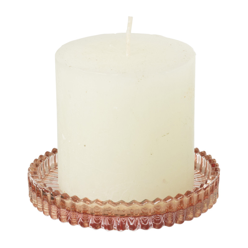 Schaaltje glas - roze - ø10x1.5 cm