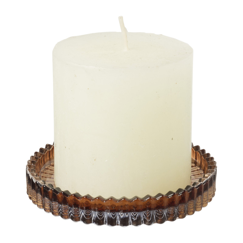 Schaaltje glas - donker bruin - ø10x1.5 cm