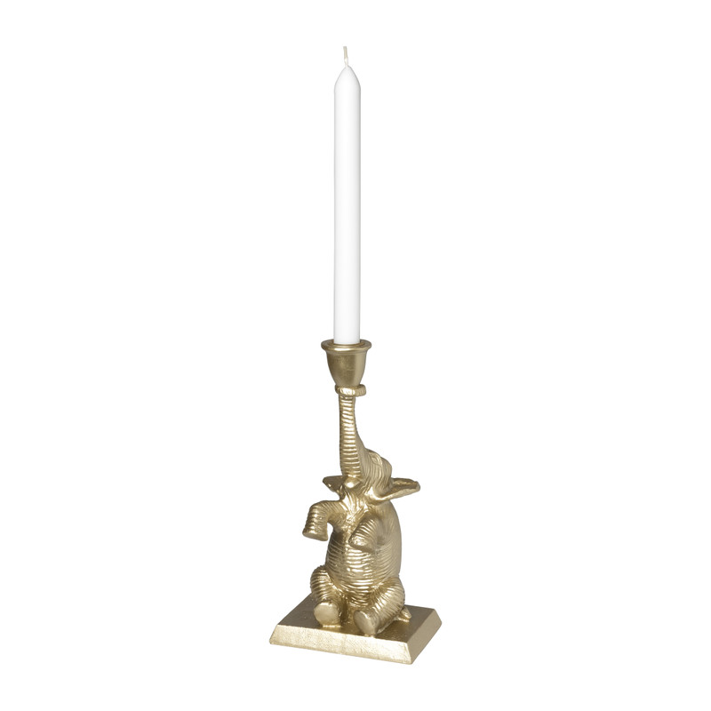 Kandelaar olifant - zittend - 25.5 cm 