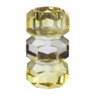 Kandelaar kristal 3-laags - geel/helder - 4x4x7 cm