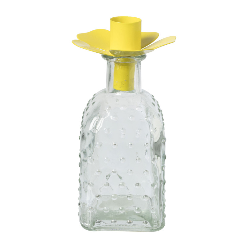 Kaarsenhouder voor fles bloem - diverse kleuren - ø7x5 cm