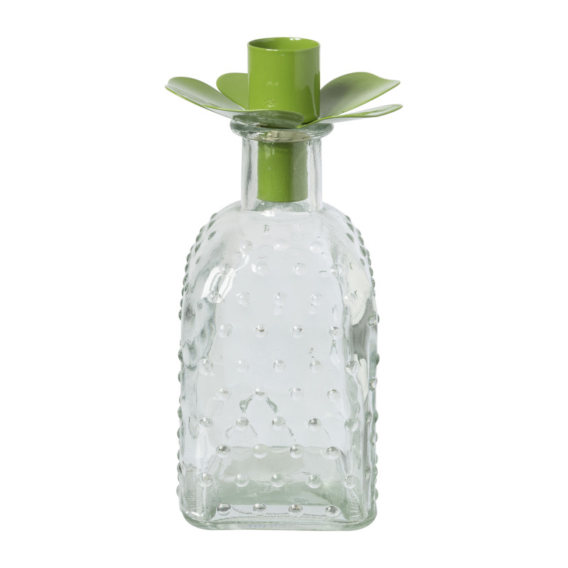 Kaarsenhouder voor fles bloem - diverse kleuren - ø7x5 cm