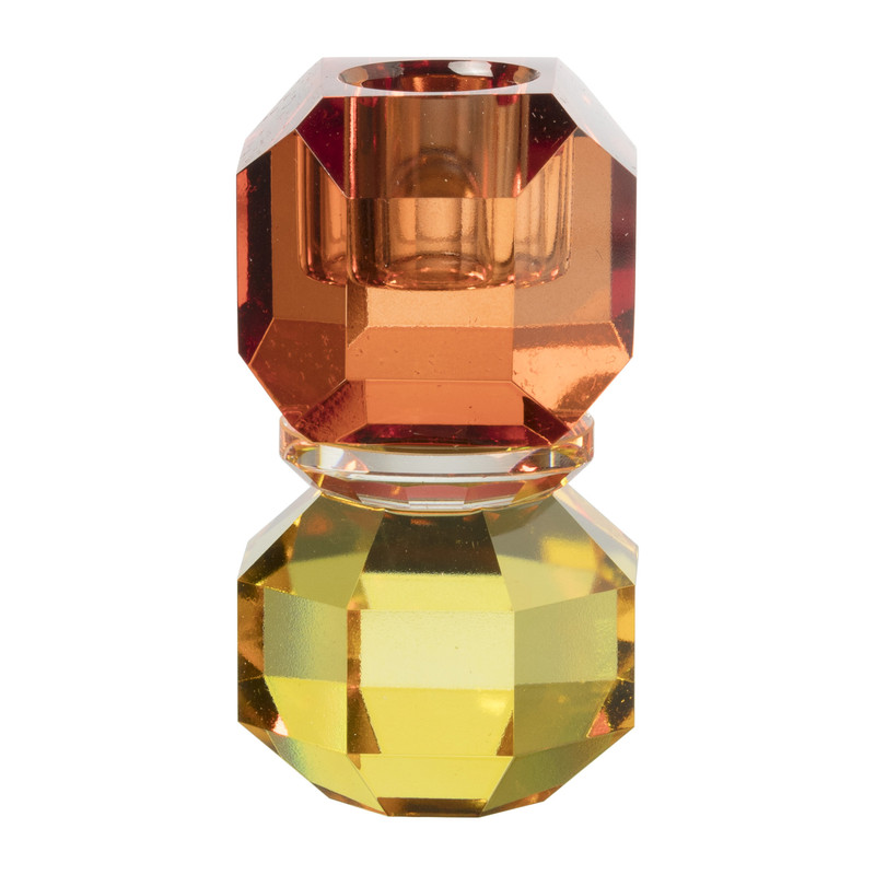 Dinerkaarshouder kristal rood-geel ø5.5x9 cm