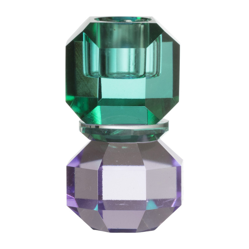 Dinerkaarshouder kristal groen-paars ø5.5x9 cm