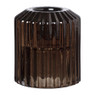 Diner/theelichthouder - donkerbruin - ø5.5x6 cm