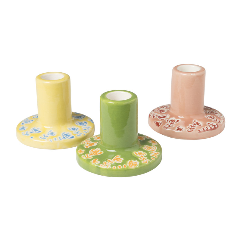 Kandelaar laag - groen - ø8.6x6.7 cm