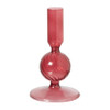 Kandelaar glas bol - rood - ø8x13.5 cm