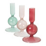 Kandelaar glas bol - groen - ø8x13.5 cm
