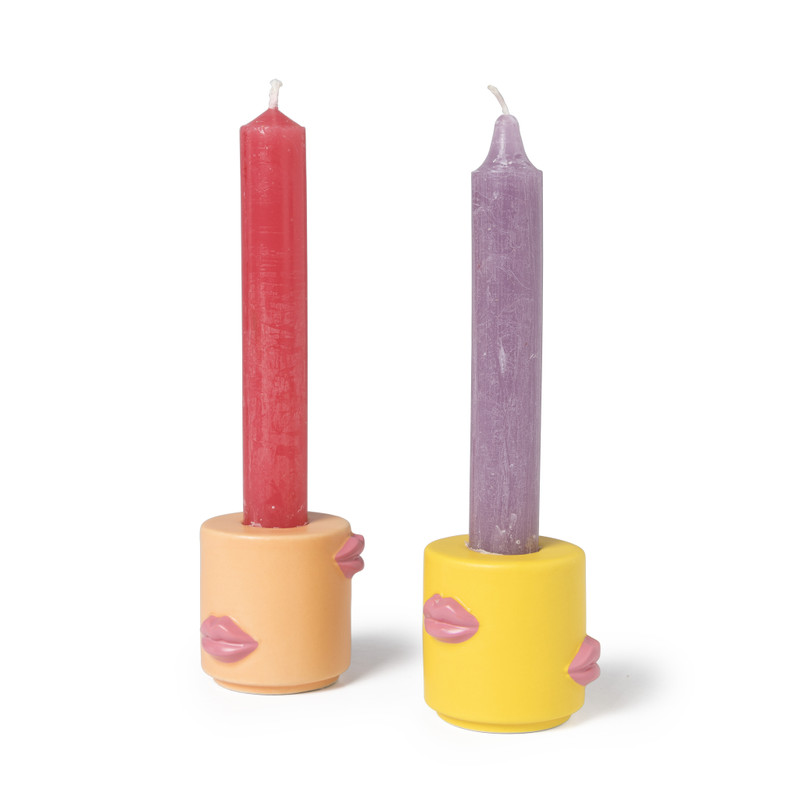 Kandelaar lippen - diverse kleuren - ø5.7x5.7 cm