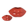 Kandelaar lippen - rood - 6x12.5x6 cm