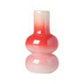 Kandelaar glazed - rood/roze - ø7x13.5 cm