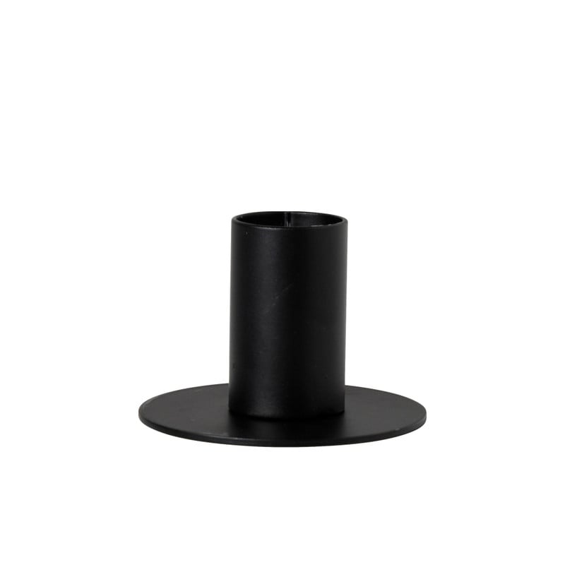 Kandelaar laag - zwart - ø6x4 cm