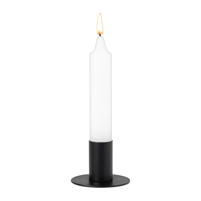 Kandelaar laag - zwart - ø6x4 cm