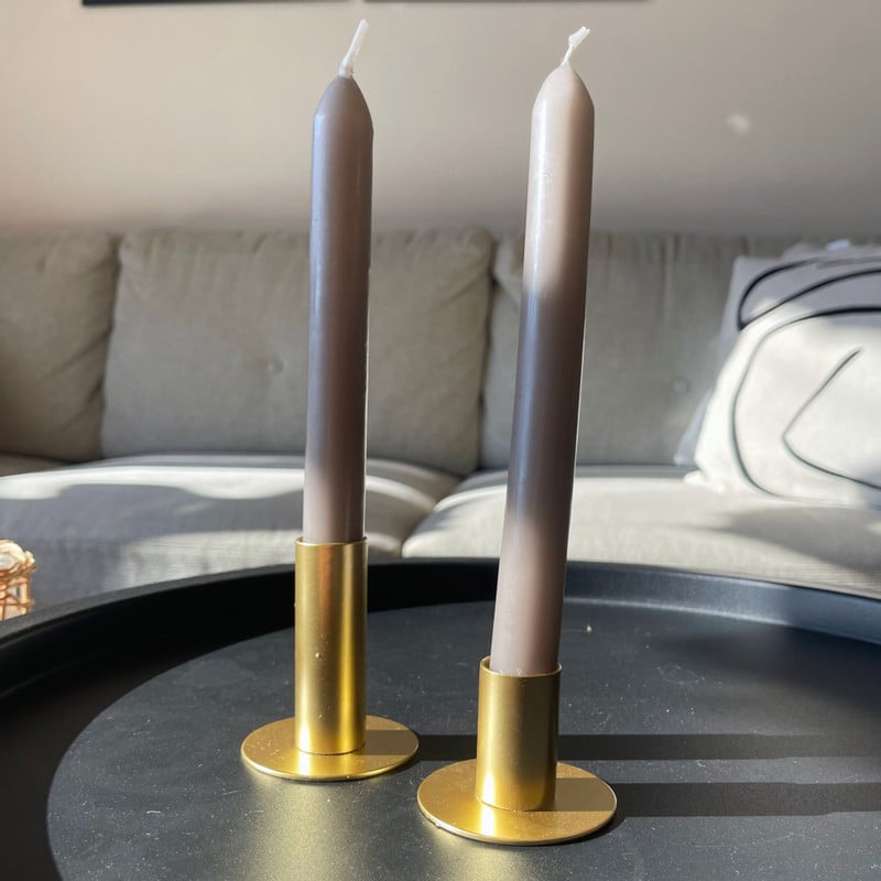 Kandelaar middel - goud - ø6x7 cm