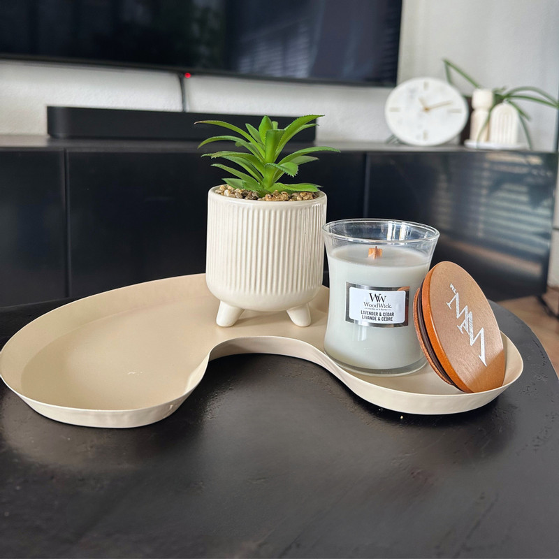 Decoratieplateau organisch - geel - 1.5x28x20 cm