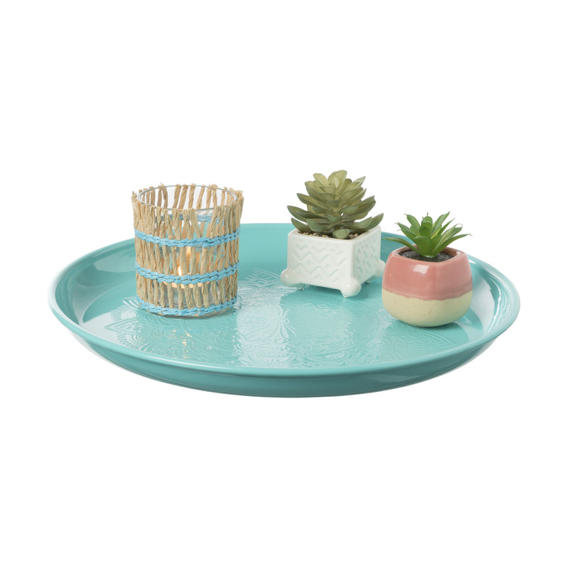 Decoratieplateau - blauw - ø36x3 cm