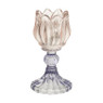 Waxinelichthouder tulp - roze/paars - ø7.8x14.9 cm