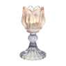 Waxinelichthouder tulp - roze/paars - ø7.8x14.9 cm