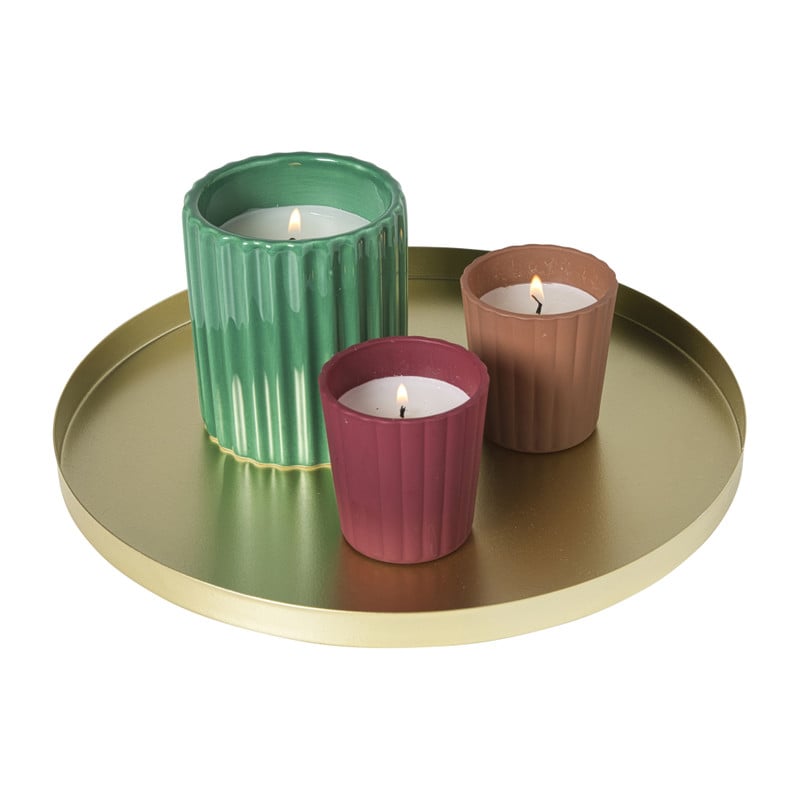 Plateau rond - goud - ø25x1.5 cm 