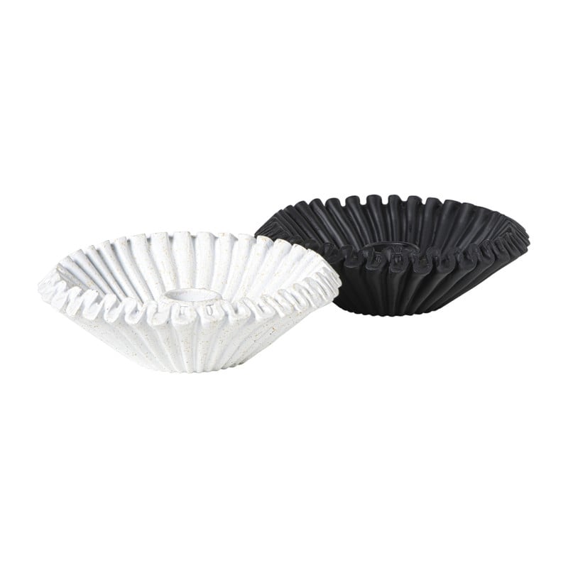 Kandelaar wave - zwart - ø13.5x4 cm