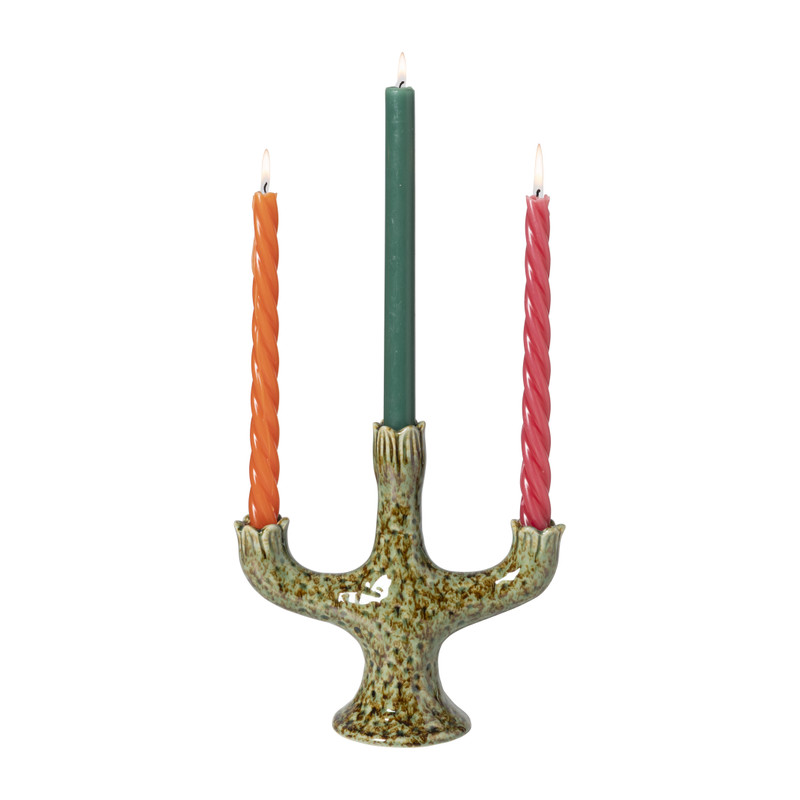 Kandelaar cactus - groen - 21.5x21.5x9.7 cm