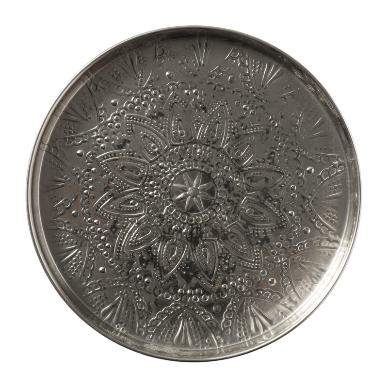 Plateau reliëf Colinda - zilver - ø30 cm