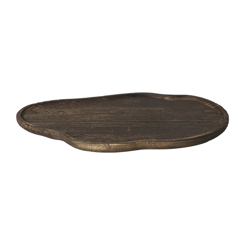 Plateau organisch hout - bruin - 8x25x25 cm