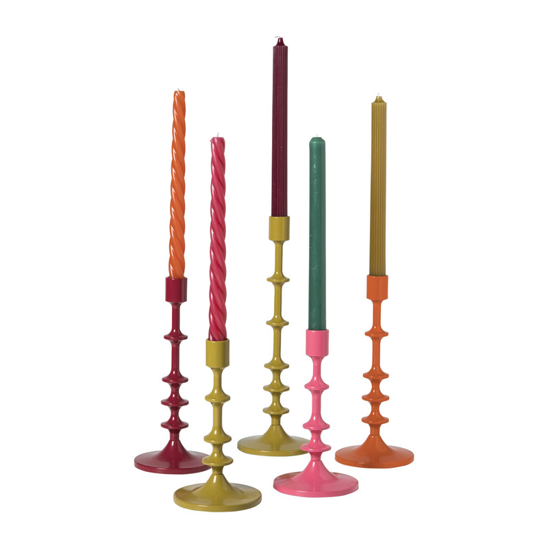 Kandelaar klein - roze - ø10x18.5 cm