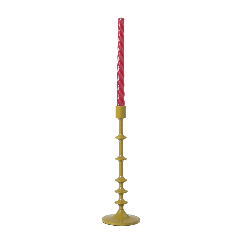 Kandelaar groot - geel - ø10x30.5 cm