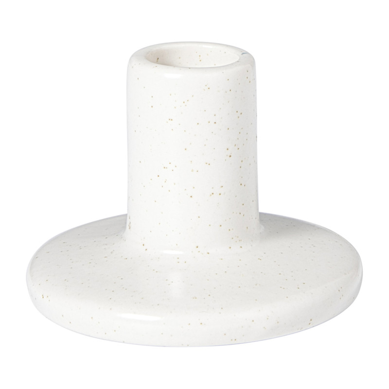 Kandelaar keramiek klein - wit - ø8.2x6.2 cm