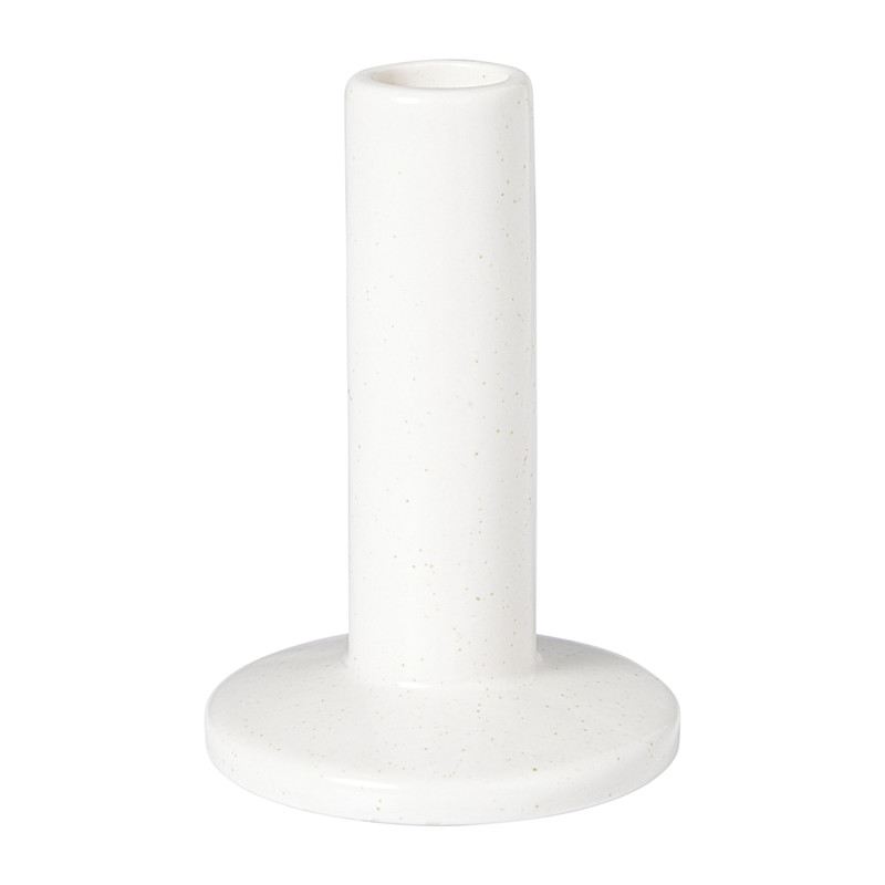 Kandelaar keramiek groot - wit - ø8.2x12 cm