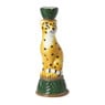 Kandelaar luipaard - groen -  ø7x18 cm