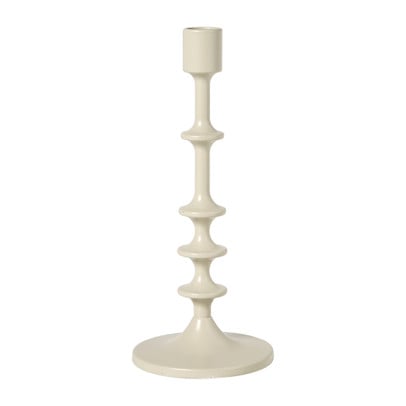 Kandelaar middel - beige - ø10x23.5 cm
