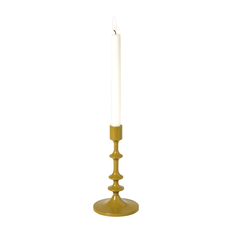 Kandelaar middel - olijfgroen - ø10x23.5 cm