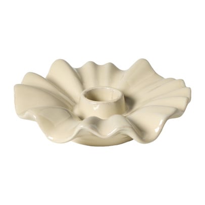 Kandelaar wave - beige - ø12x3.5 cm