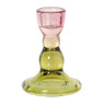Kandelaar duo - roze/groen -  ø6.5x8.8 cm