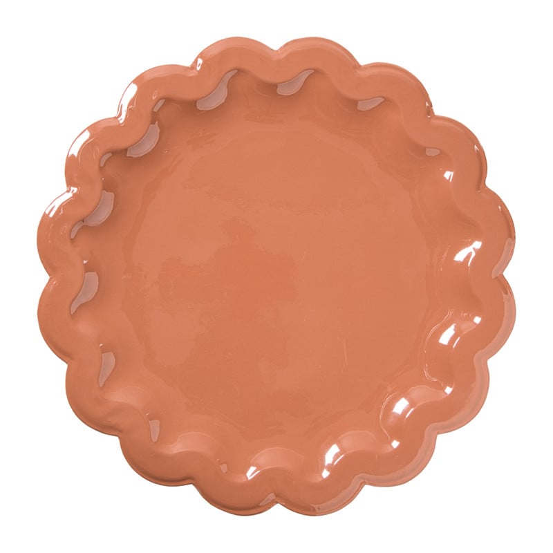 Plateau golvende rand - bruin - ø39.5x1.5 cm 