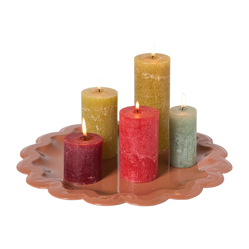 Plateau golvende rand - bruin - ø39.5x1.5 cm 