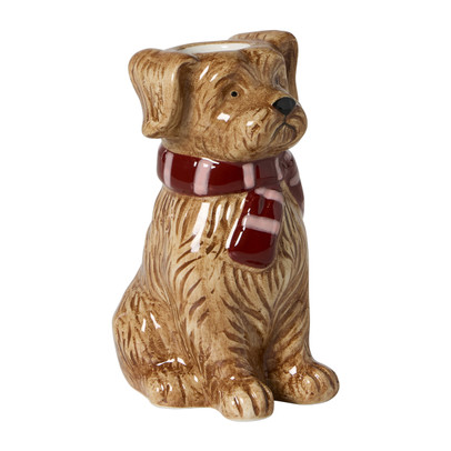 Kandelaar hond - bruin - 12.5x8.2x6.5 cm