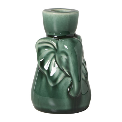Kandelaar olifant - groen - 12x8.3x7.2 cm