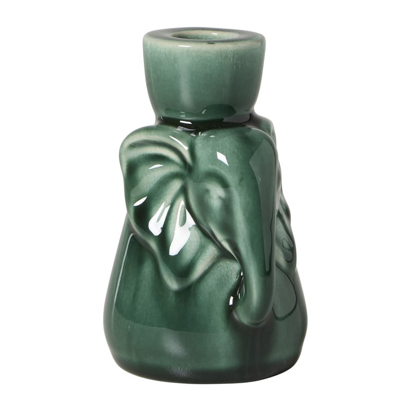 Kandelaar olifant - groen - 12x8.3x7.2 cm