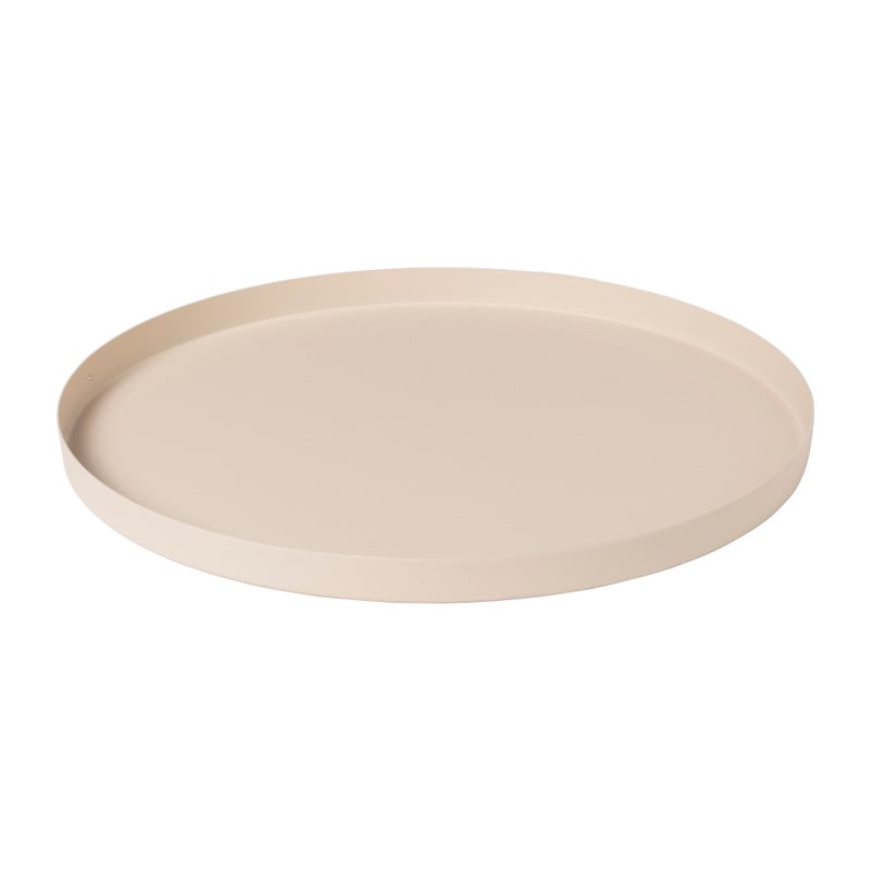 Plateau metaal rond - beige - ø25x1.5 cm