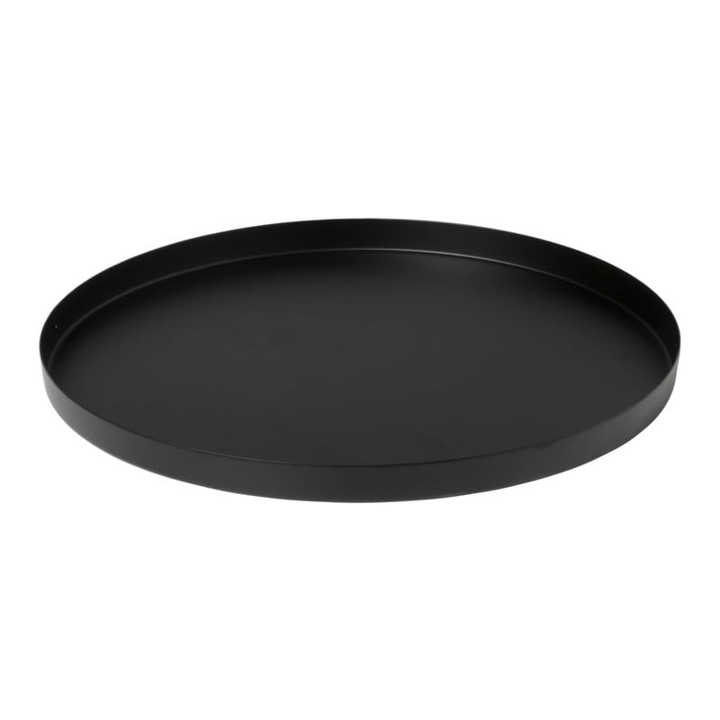 Plateau metaal rond - zwart - ø25x1.5 cm
