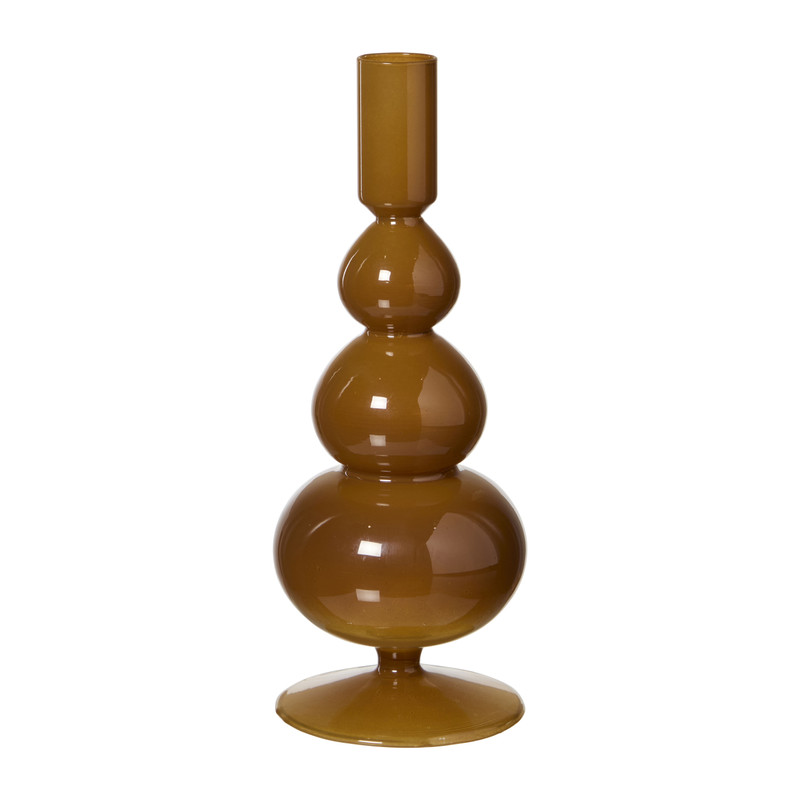 Kandelaar bollen - geel - ø8x18.5 cm
